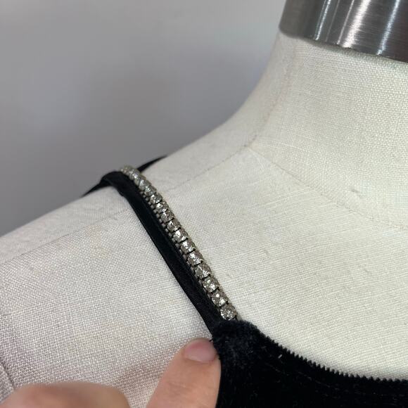 CDC Vintage Black Velvet Maxi Dress Size Small Y2K Whimsigoth Evening Gown - Picture 6 of 8